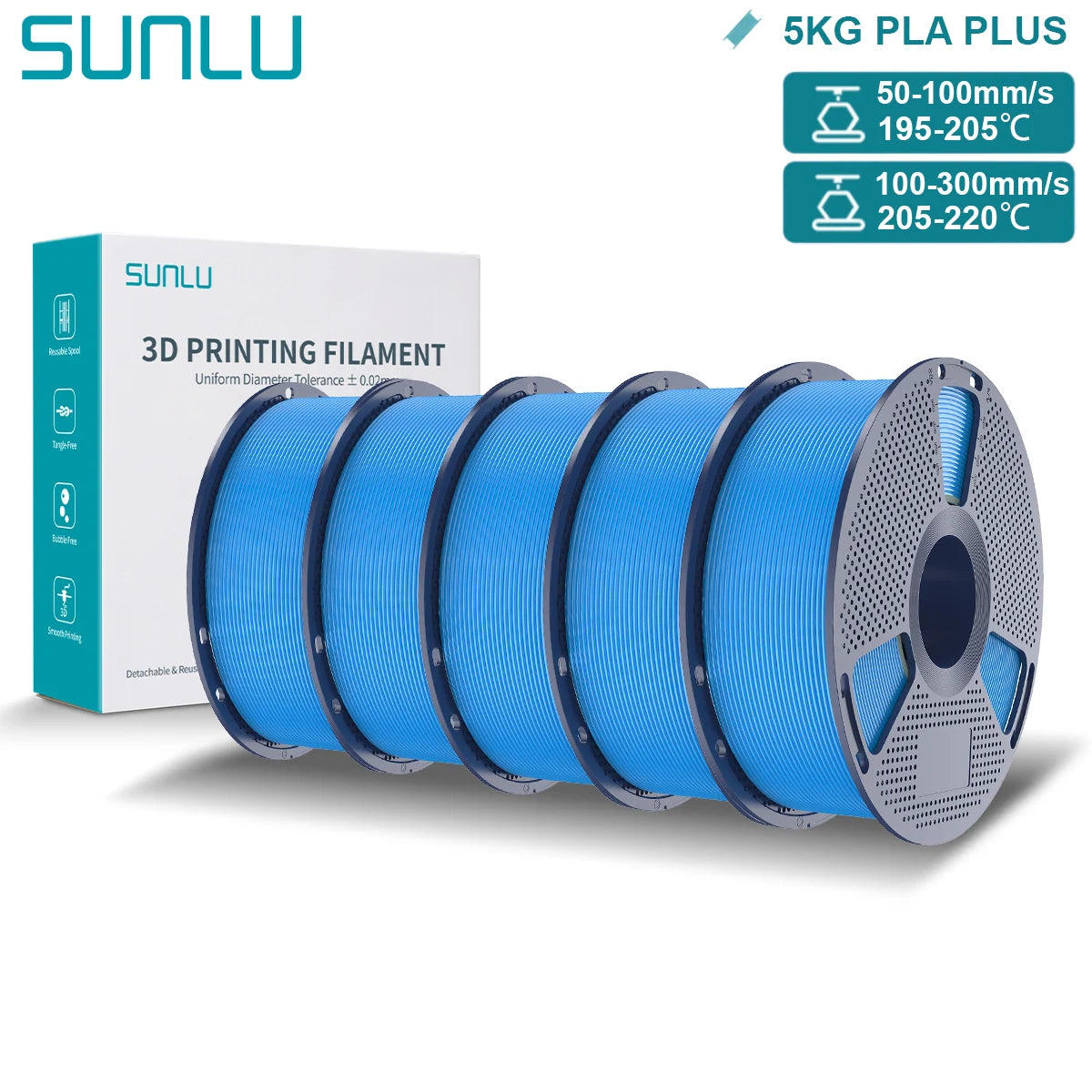 SUNLU PLA Plus 3D Filament for FDM Printing Excellence