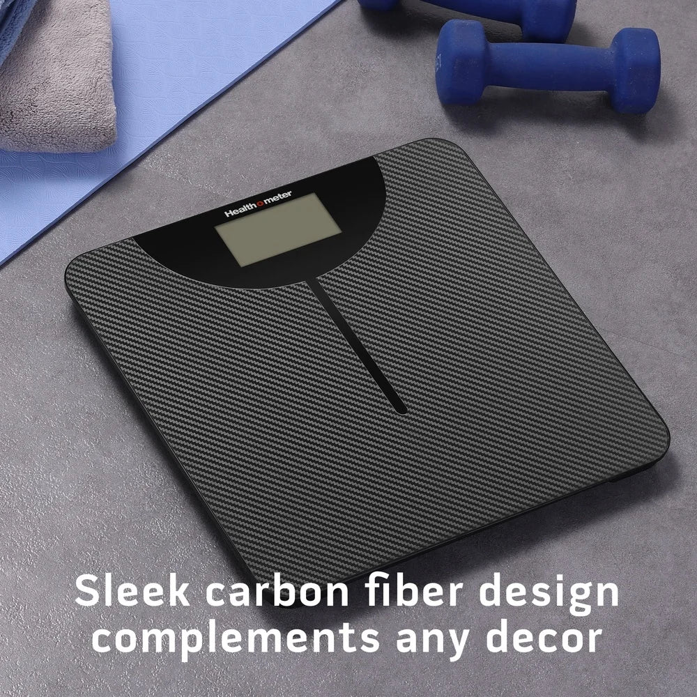 Digital Carbon Fiber Bathroom Scale with BMI Tracking Technology