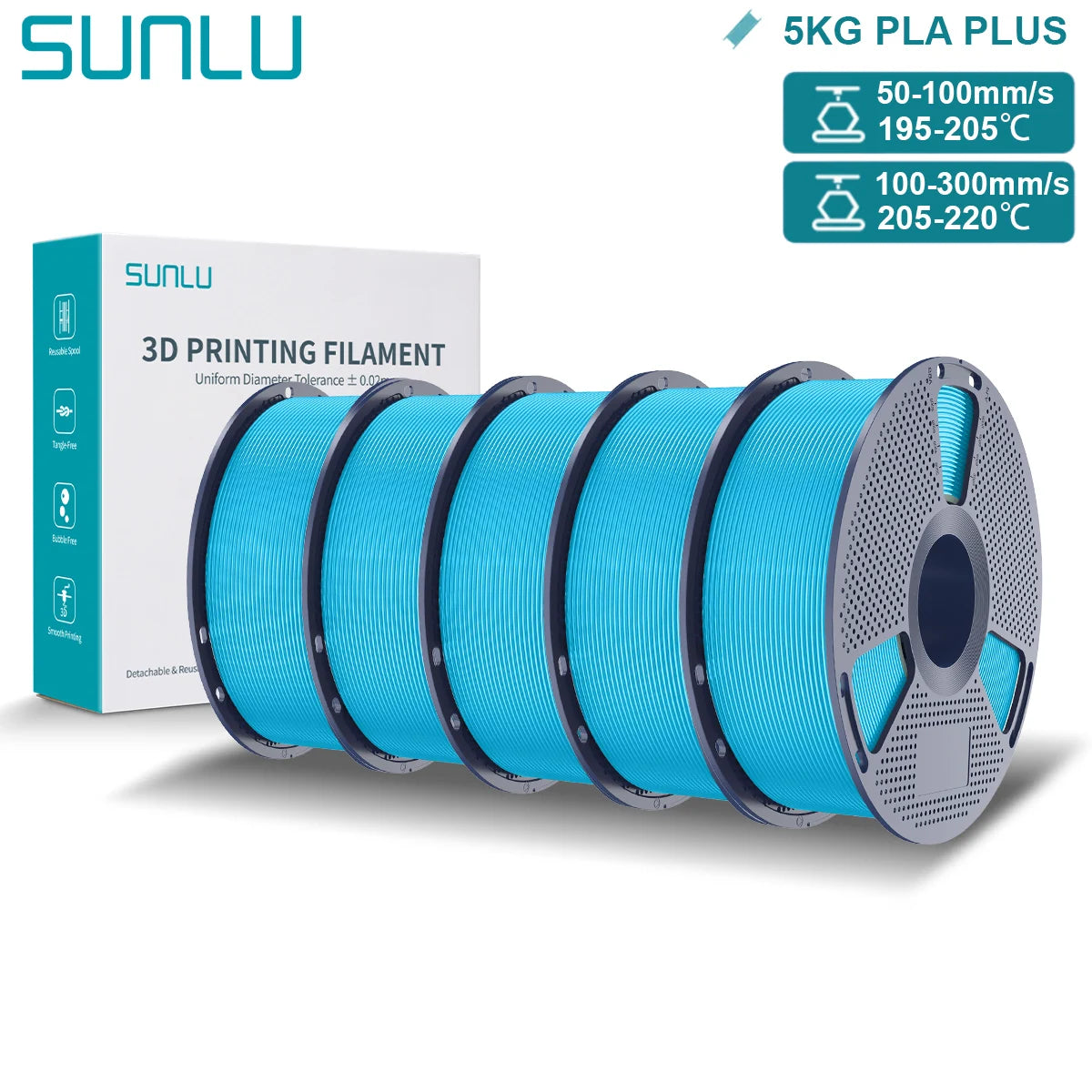 SUNLU PLA Plus 3D Filament for FDM Printing Excellence