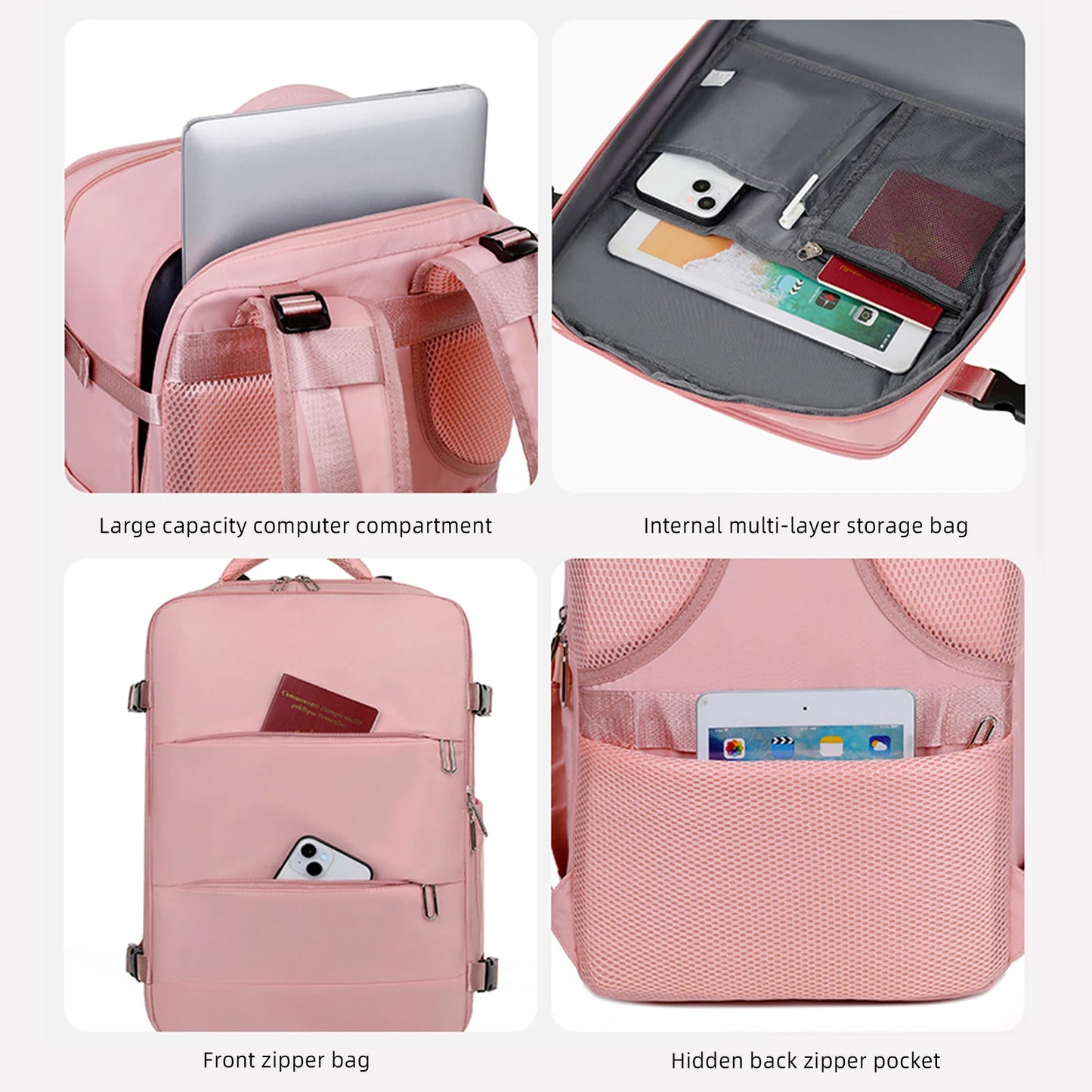 Waterproof Travel Backpack with USB Charging Port for Adventures