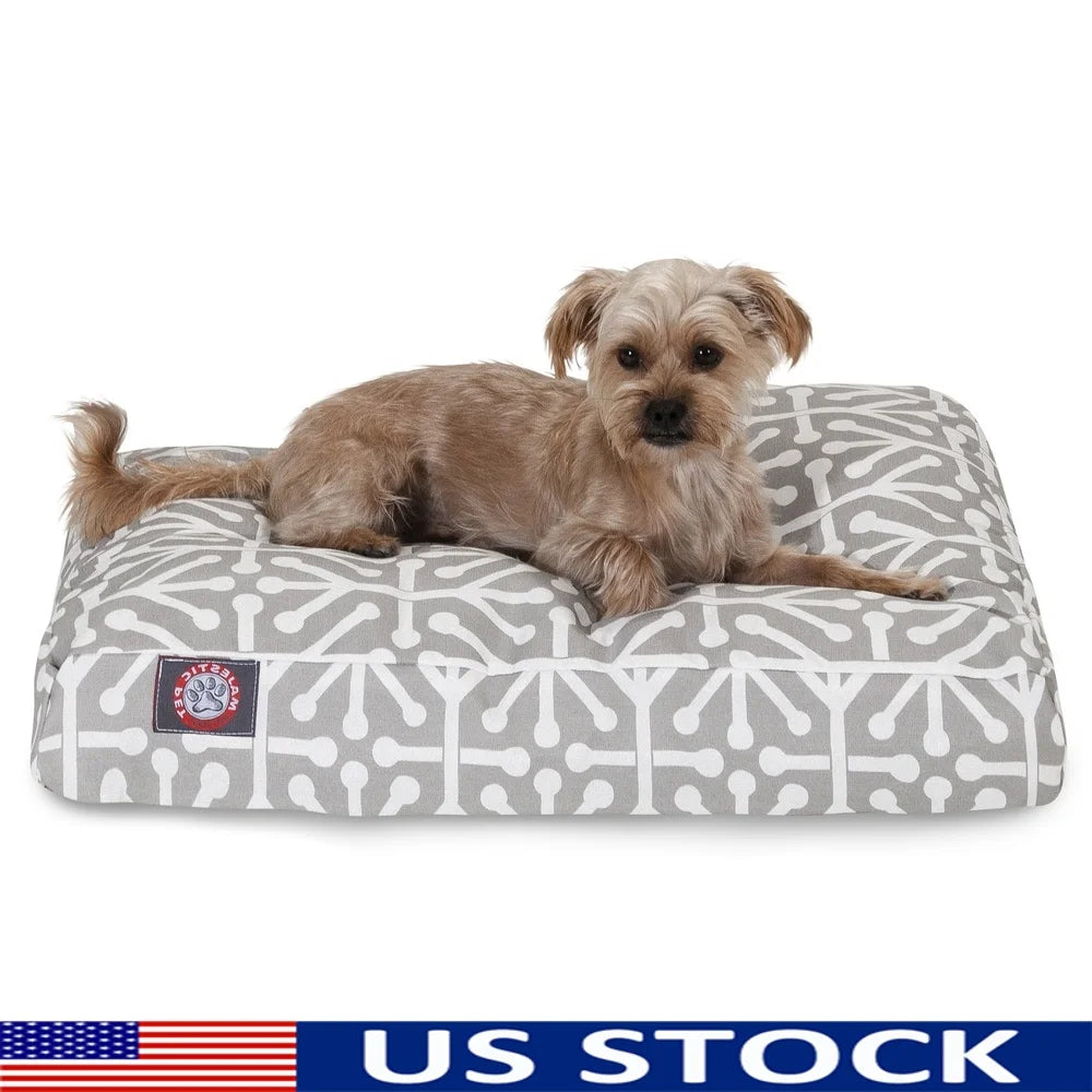 Durable Rectangle Dog Bed with Removable Soft Cover