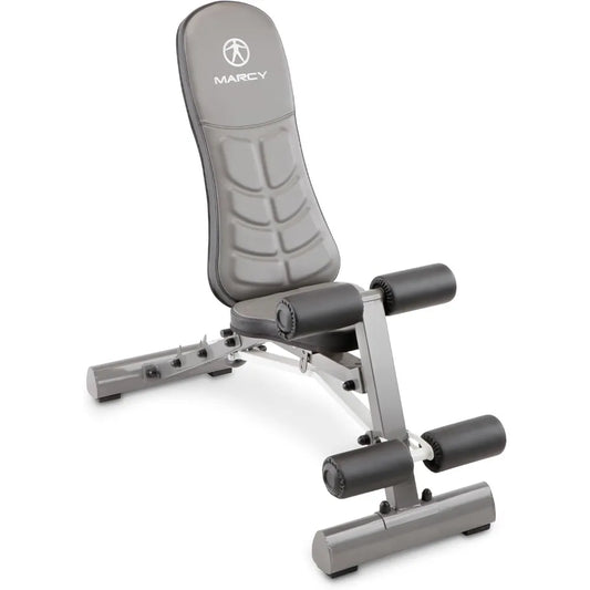 Marcy Deluxe Foldable Utility Bench for Home Gym Workouts