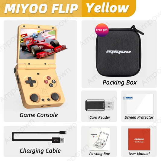 MIYOO Flip V2 Handheld Game Console With Free Storage Bag