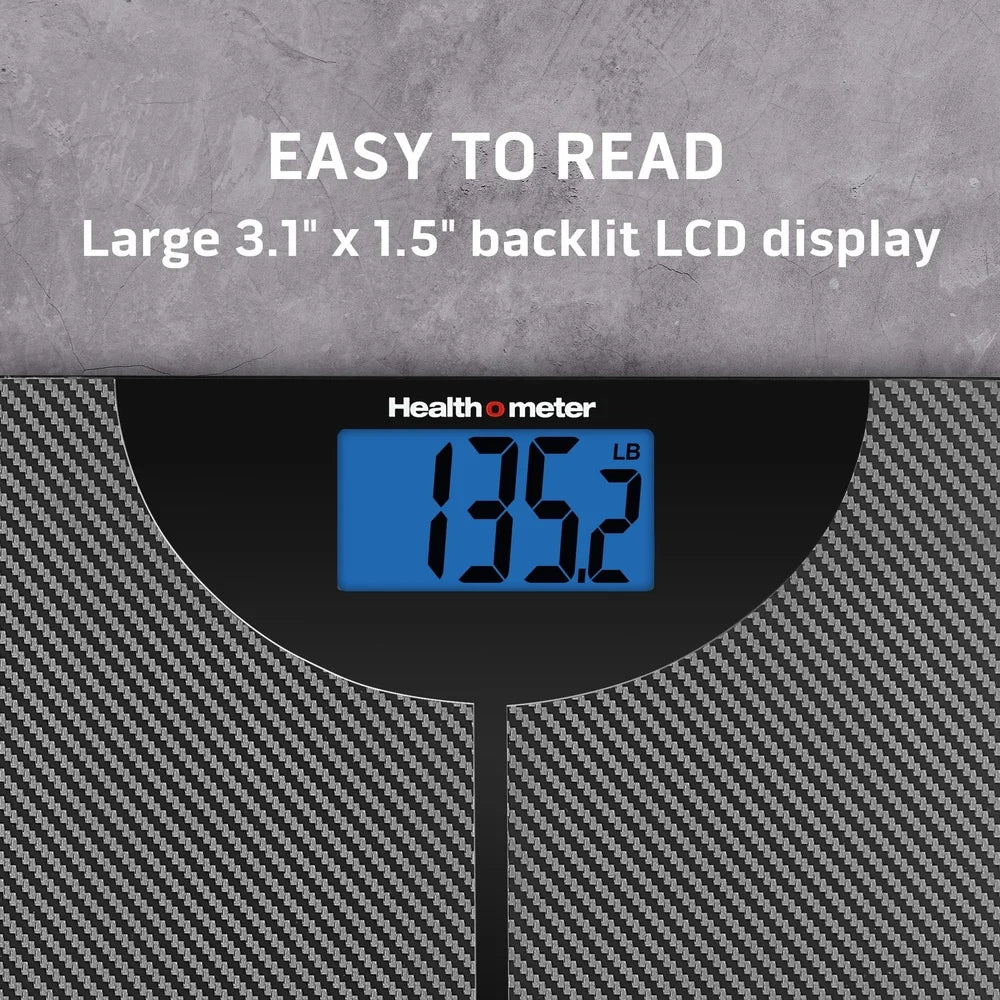 Digital Carbon Fiber Bathroom Scale with BMI Tracking Technology