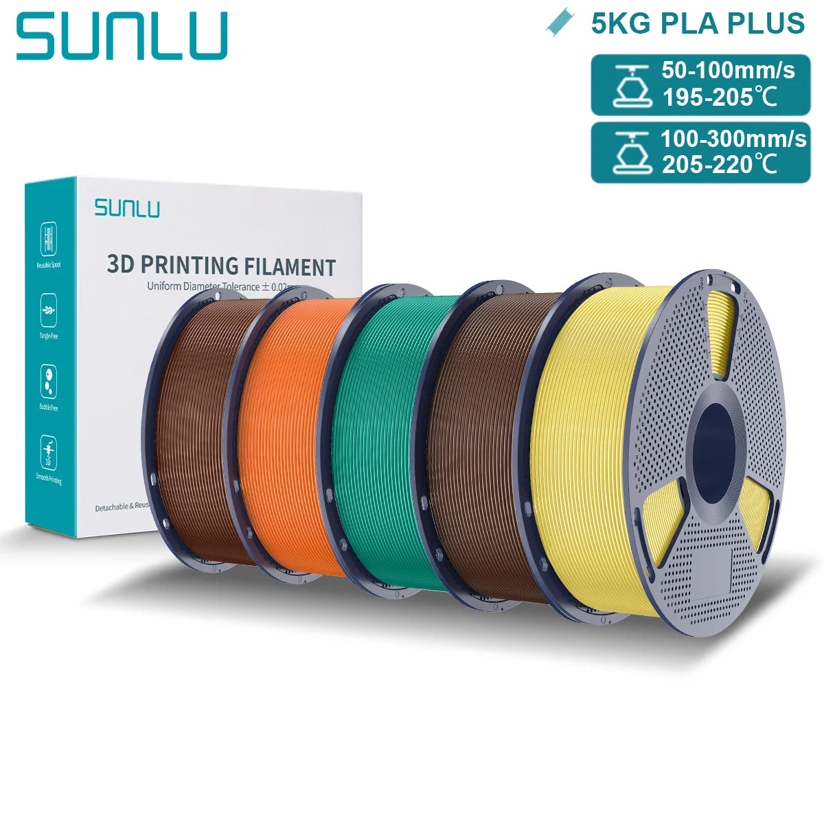 SUNLU PLA Plus 3D Filament for FDM Printing Excellence