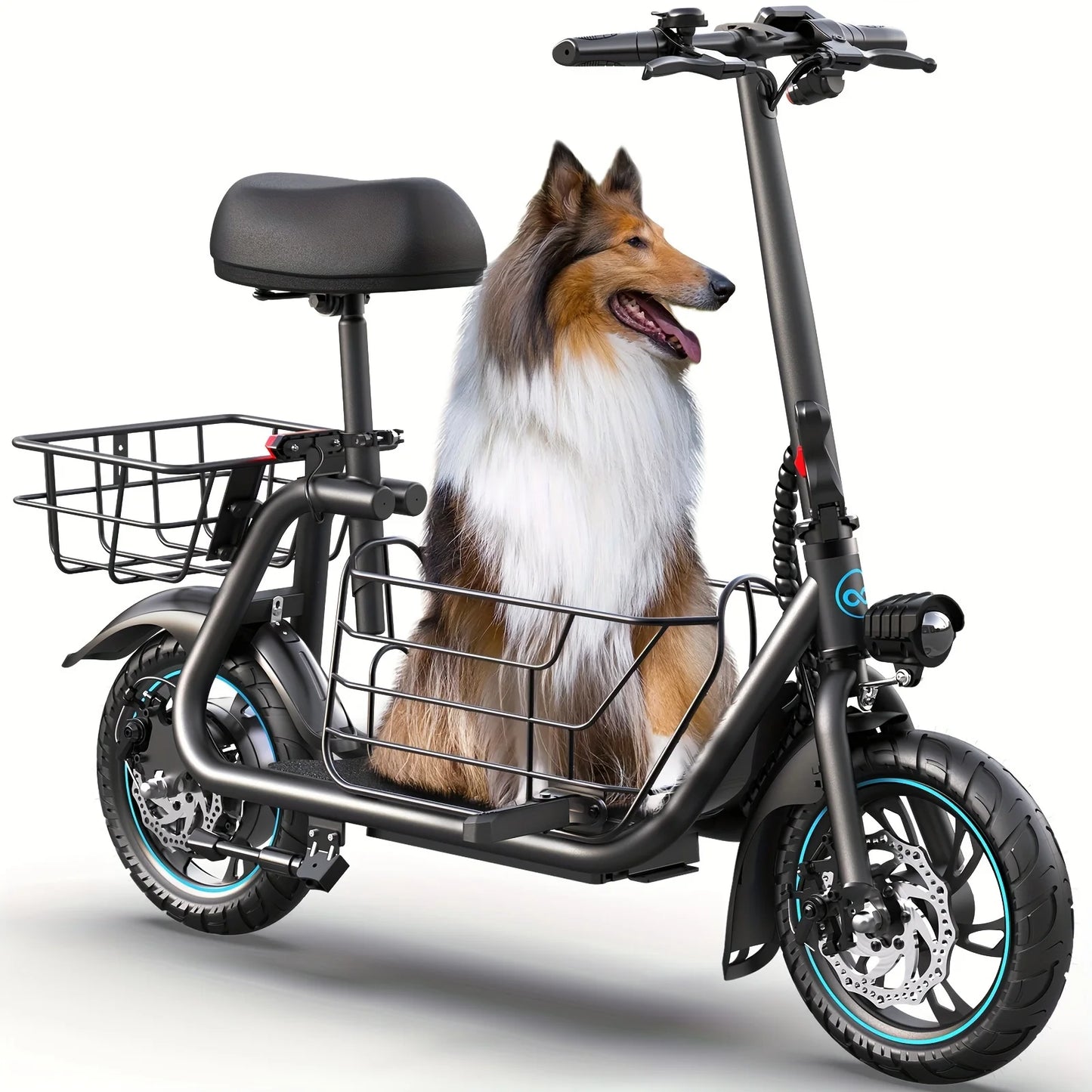 Gyroor Electric Scooter With Pet Basket Foldable For Adults