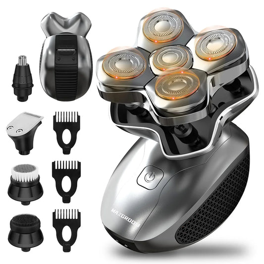 MAXGROOM Electric Head Shaver 5D Floating Blade Waterproof