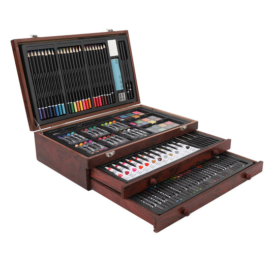 Creative 142PCS Wooden Art Set for Young Artists