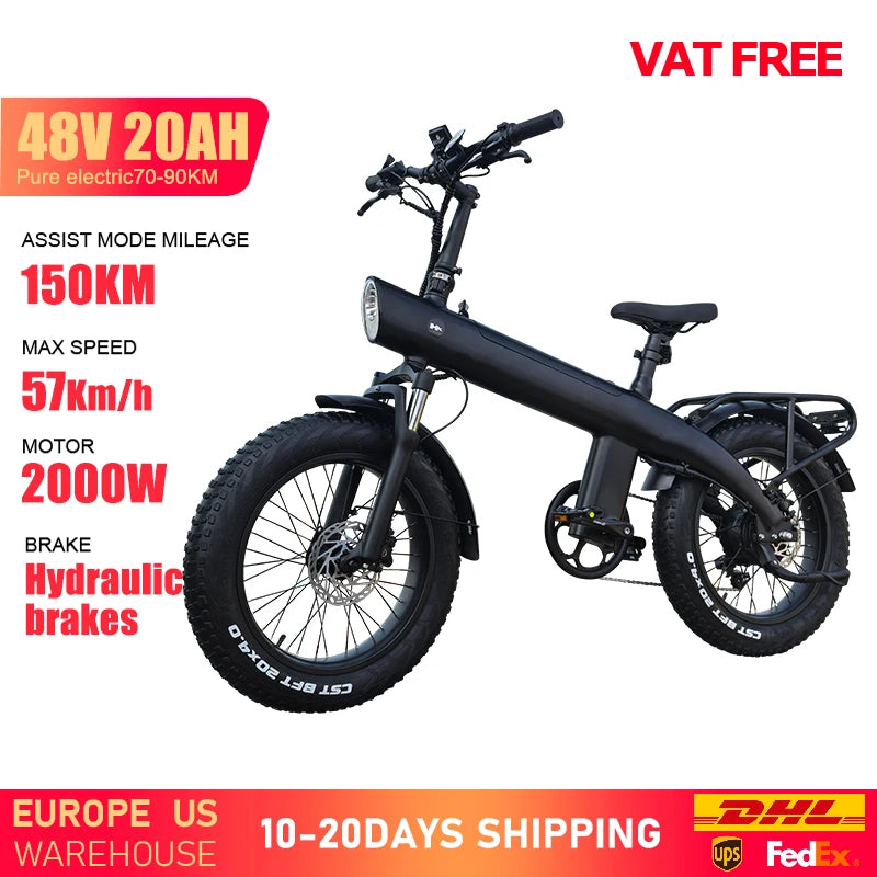 HUANCI Q3 Electric Mountain Bike 48V 20Ah Aluminum Frame