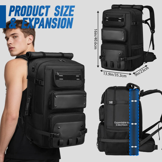 Expandable Men Travel Backpack With Shoe Storage and Laptop Compartment