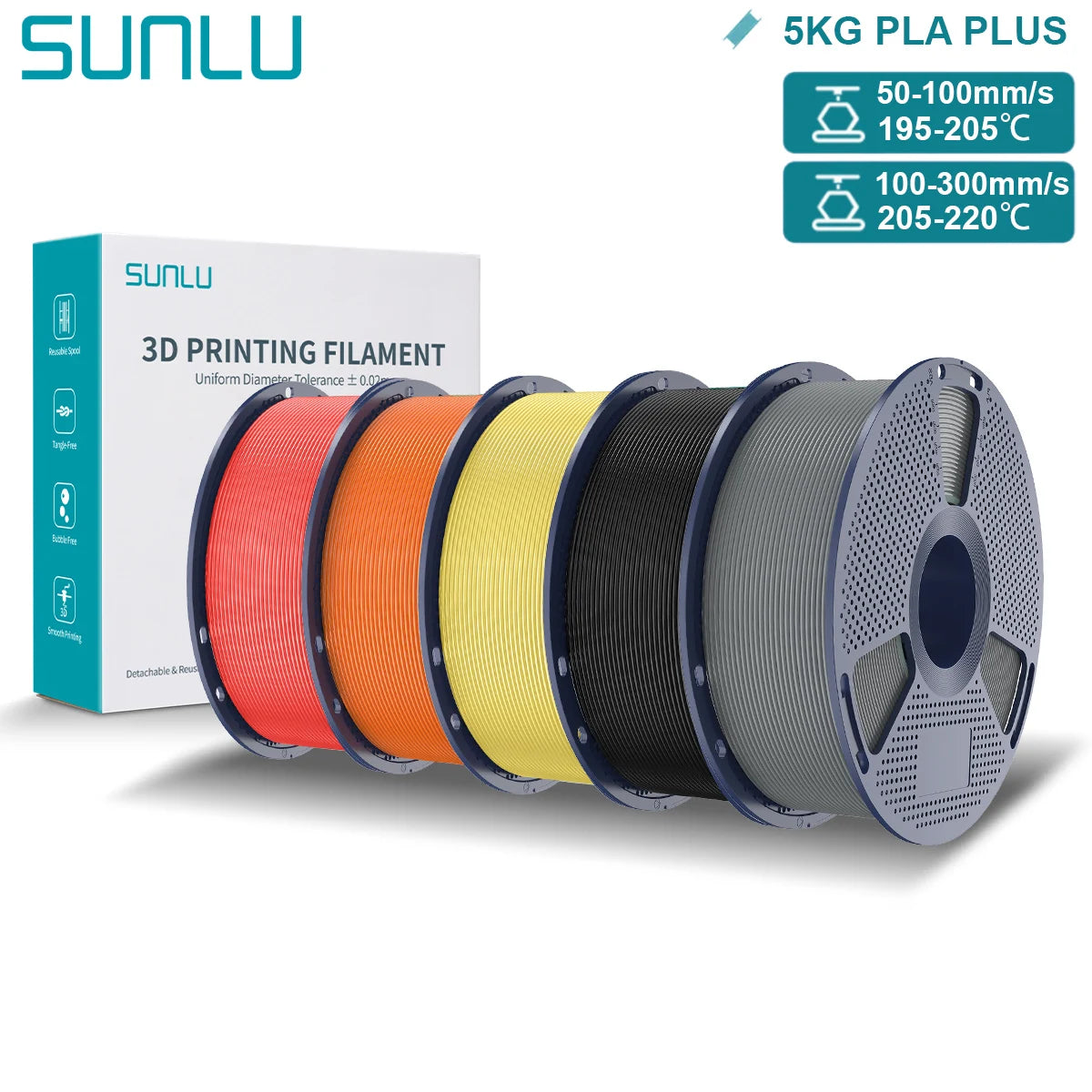 SUNLU PLA Plus 3D Filament for FDM Printing Excellence