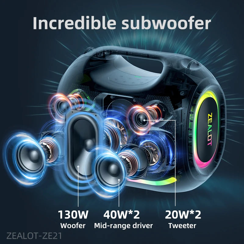 Zealot Ze21 250W Wireless Bluetooth Subwoofer Speaker