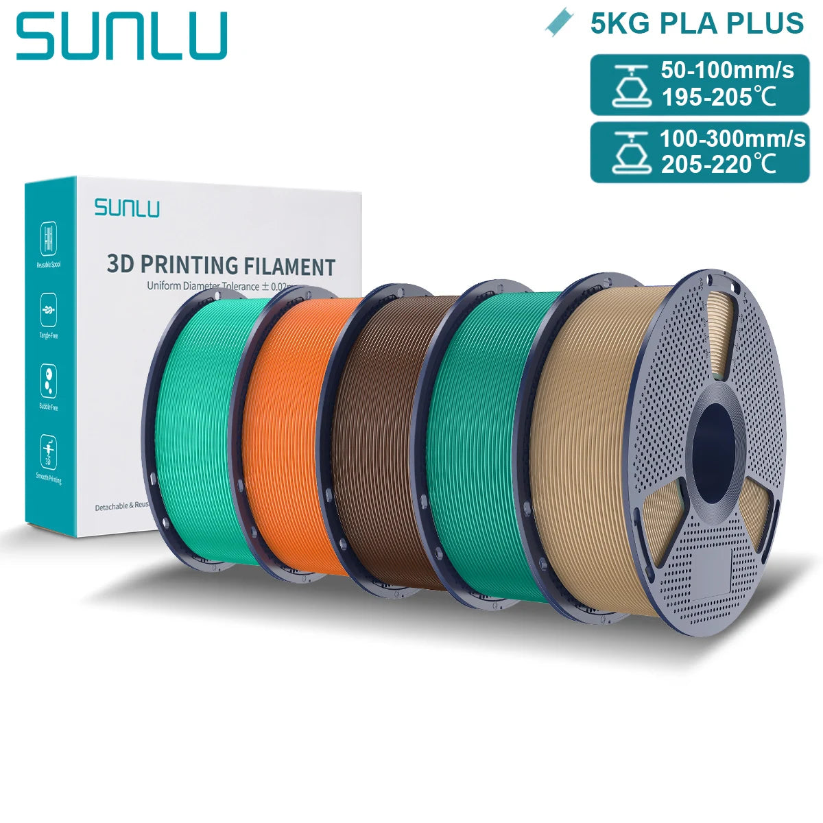 SUNLU PLA Plus 3D Filament for FDM Printing Excellence